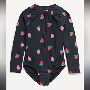 Strawberry rashguard swimsuit NWOT